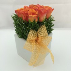 9 Orange Roses Ceramic – Square 